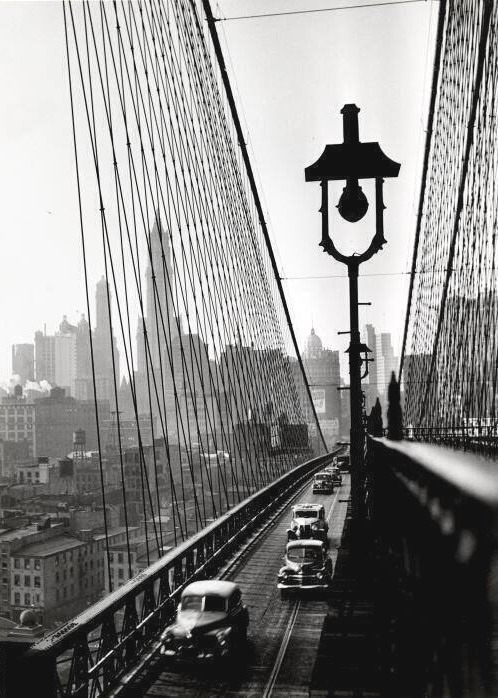 NYC Brooklyn Bridge. 1946. Photograph by Esther Bubley