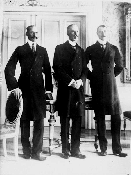 Haakon VII of Norway, Gustav V of Sweden, and Christian X of Denmark, Malm, December 18, 1914.