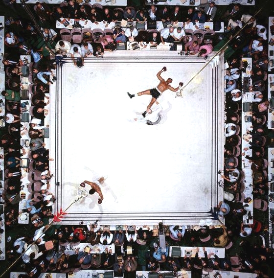 Muhammad Ali knocks-out Cleveland Williams at the Houston Astrodome, 1966 (Neil Leifer)