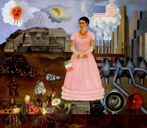 Frida Kahlo Self Portrait Along the Border Line Between Mexico and the United States 1932
