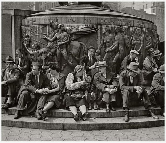 NYC May day parade at Union Square in 1947, by Jerome Liebling.