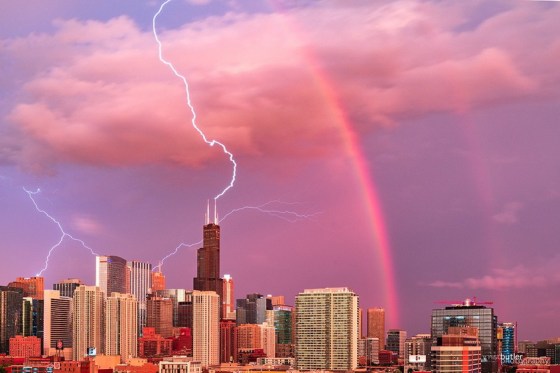 lightning and rainbow