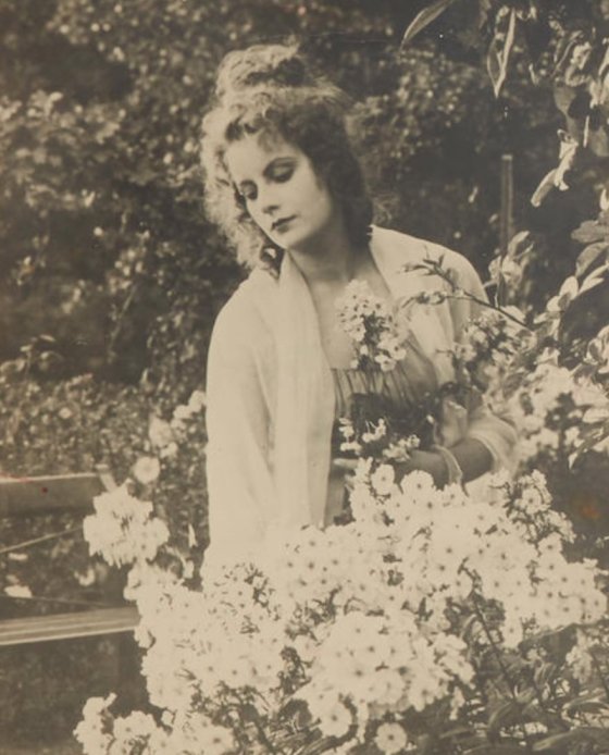 woman with flowers