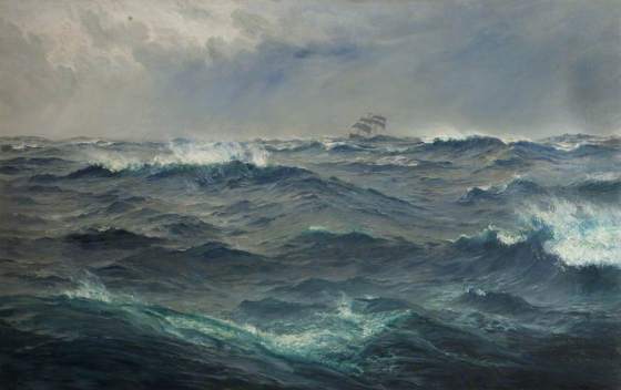 Moore, Henry, 1831-1895; Rough Weather in the Mediterranean