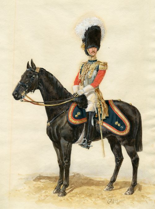 Officer of the 2nd Life Guards, 1835, Great Britain, plate by R. Wymer