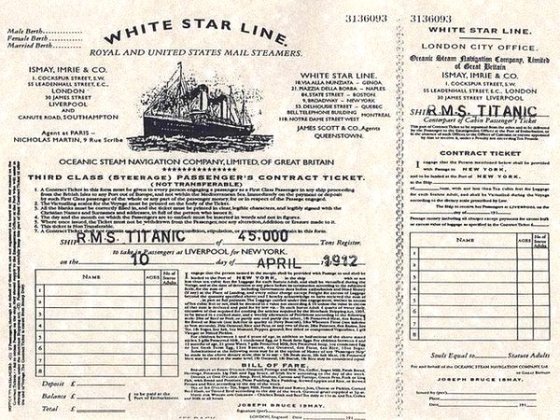 TITANIC BOARDING PASS