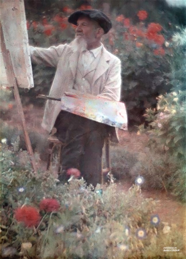 Artiste au jardin, France,&nbsp;1910