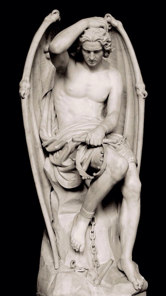 “Le Génie du Mal” (Fallen Angel Lucifer) sculpture by Guillaume&nbsp;Geefs