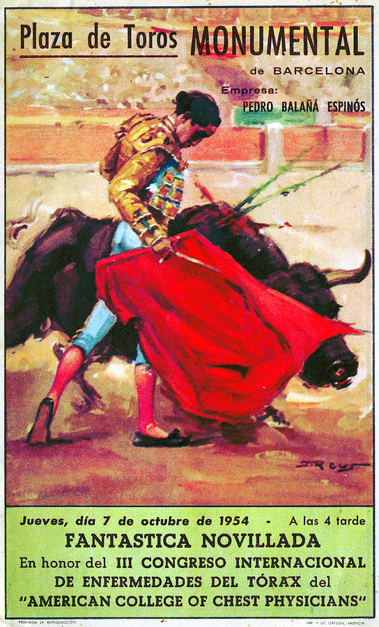 Bullfighting poster, Barcelona,&nbsp;1954