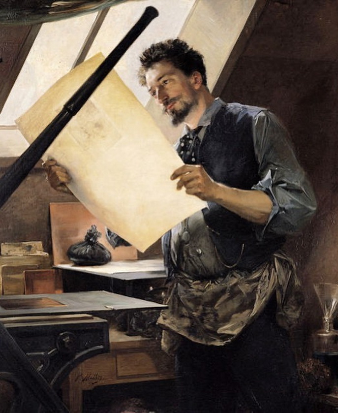 “Felicien Rops in his Studio” by Paul Mathey, France,&nbsp;1888