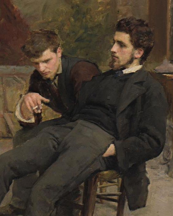 Detail from “L’Intérieur d’atelier” by Émile Friant,&nbsp;1870s