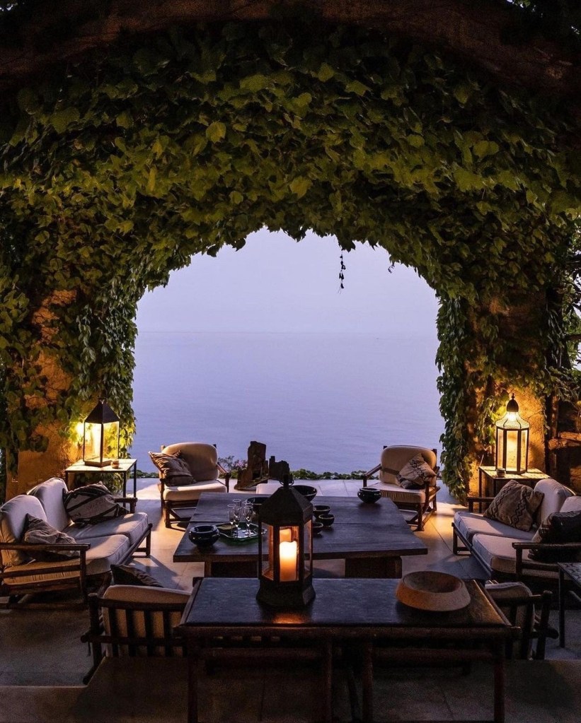 Casual sitting area above the Amalfi Coast,&nbsp;Italy