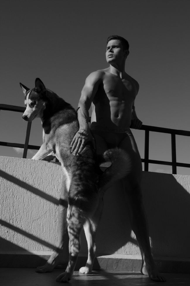 MODEL WITH A&nbsp;DOG
