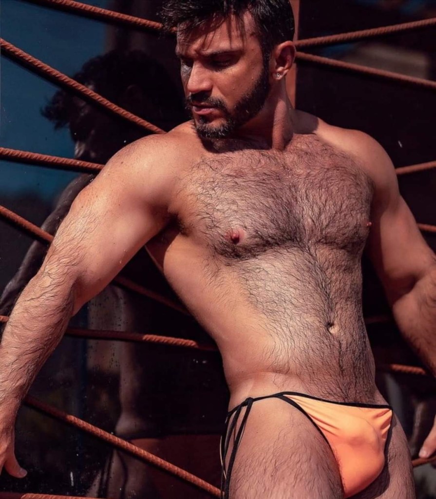 MODEL WEARING ORANGE