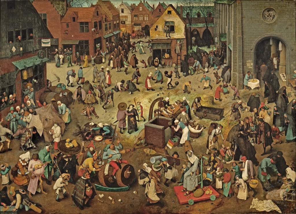 “The Battle Between Lent and Carnival” by Pieter Brueghel the Younger,&nbsp;1590s