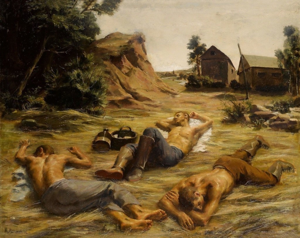 Slumbering Farm Hands, by John&nbsp;Koch